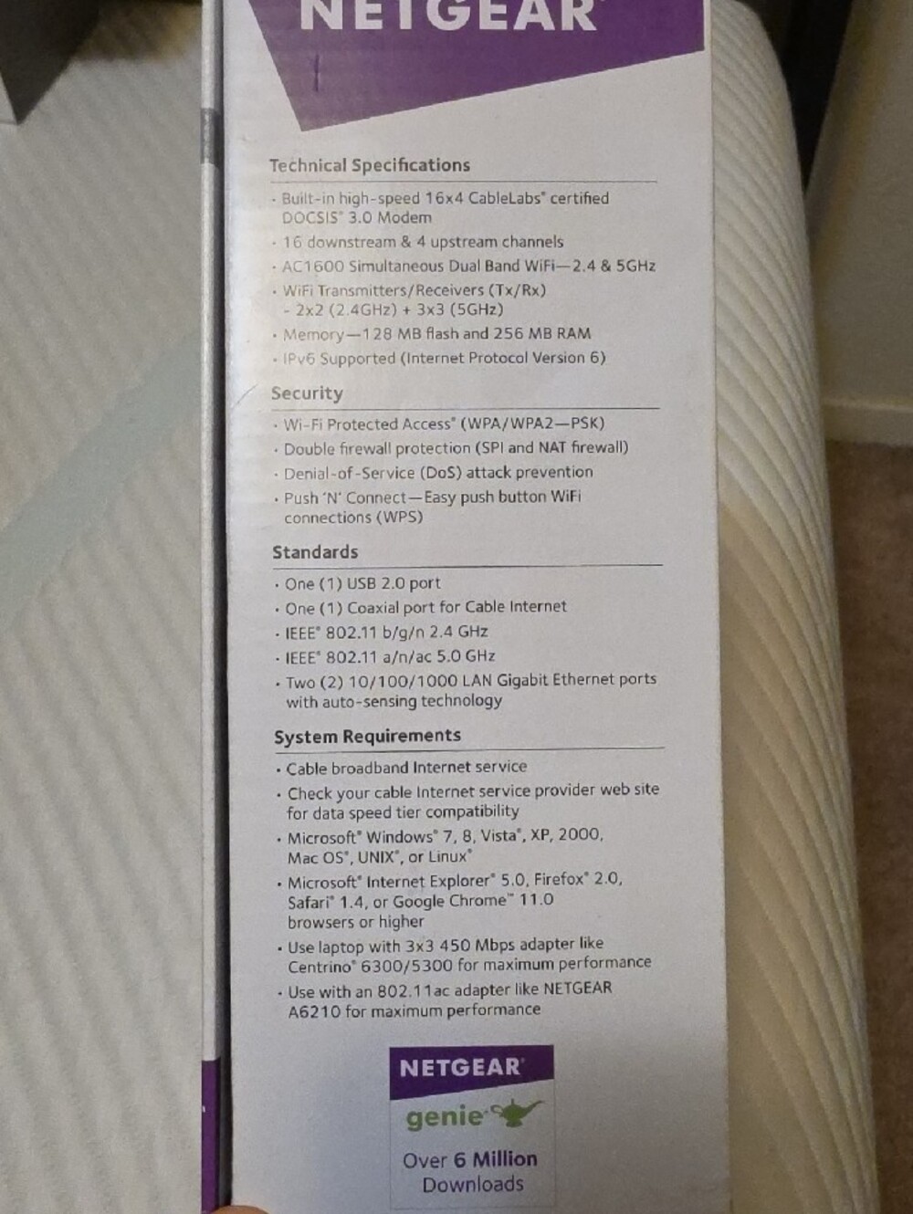 NETGEAR AC1600 WiFi Cable Modem Router - Picture 5 of 7